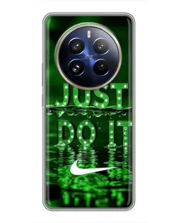 Чехол для Realme 12 Pro Plus с картинкой «Зеленый неоновый Nike»