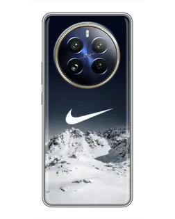 Чехол для Realme 12 Pro Plus с картинкой «Nike — зимние горы»