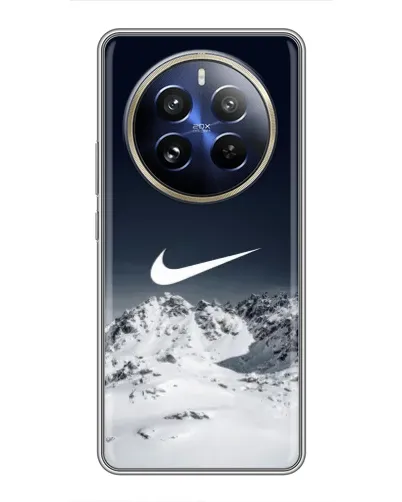 Чехол для Realme 12 Pro Plus с картинкой «Nike — зимние горы» Чехол для Realme 12 Pro Plus с картинкой «Nike — зимние горы»