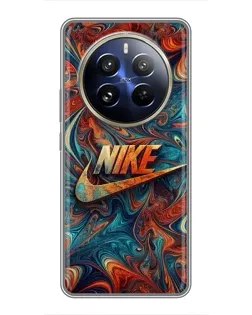 Чехол для Realme 12 Pro Plus с картинкой «Nike в абстракции»