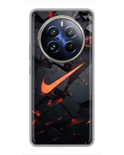 Чехол для Realme 12 Pro Plus с картинкой «Nike — эффект разломов»