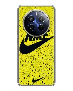 Чехол для Realme 12 Pro Plus с картинкой «Желтый текстурный Nike»