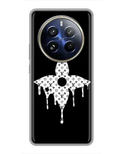 Чехол для Realme 12 Pro Plus с картинкой «Цветочная монограмма»