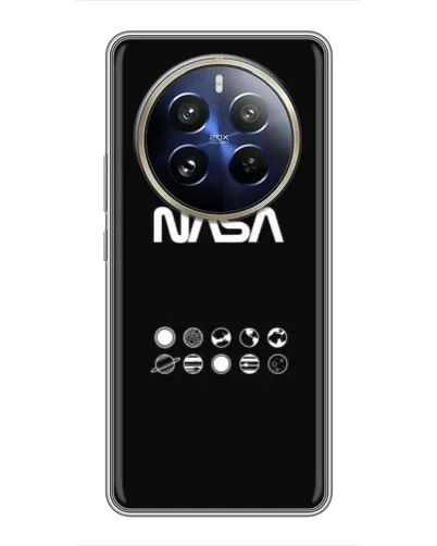 Чехол для Realme 12 Pro Plus с картинкой «NASA — технический принт»