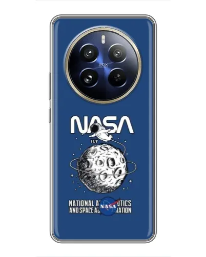 Чехол для Realme 12 Pro Plus с картинкой «NASA — лунная миссия»