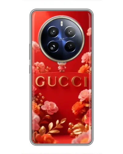 Чехол для Realme 12 Pro Plus с картинкой «Gucci — золотой сад»