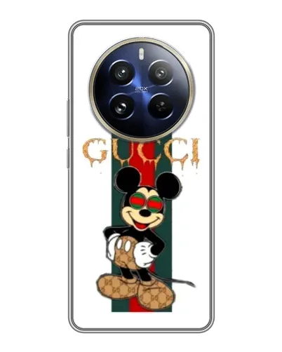 Чехол для Realme 12 Pro Plus с картинкой «Микки Маус Gucci — полосы»