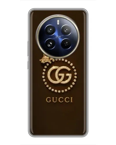 Чехол для Realme 12 Pro Plus с картинкой «Gucci — золотая бабочка»