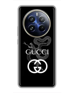 Чохол для Realme 12 Pro Plus з картинкою «Gucci — срібна змія» Чохол для Realme 12 Pro Plus з картинкою «Gucci — срібна змія»