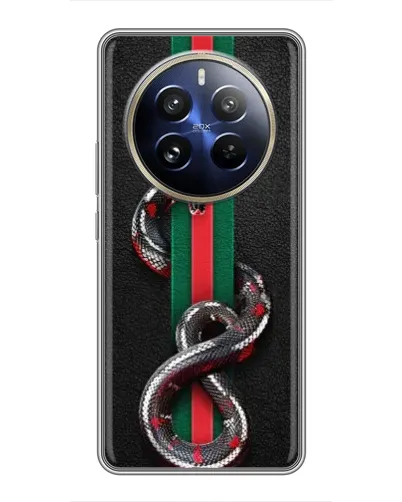 Чехол для Realme 12 Pro Plus с картинкой «Gucci — змея на полосе» Чехол для Realme 12 Pro Plus с картинкой «Gucci — змея на полосе»