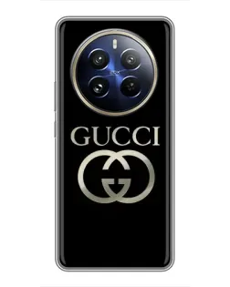 Чохол для Realme 12 Pro Plus з картинкою «Gucci — золото на чорному» Чохол для Realme 12 Pro Plus з картинкою «Gucci — золото на чорному»