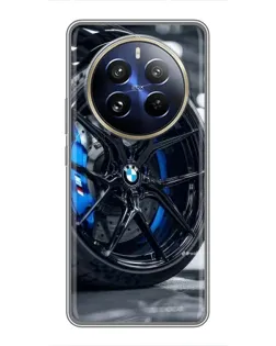 Чехол для Realme 12 Pro Plus с картинкой «Колесо BMW вблизи»