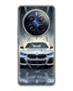 Чехол для Realme 12 Pro Plus с картинкой «BMW в свете фар»