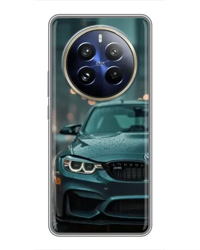 Чехол для Realme 12 Pro Plus с картинкой «BMW в огнях города»