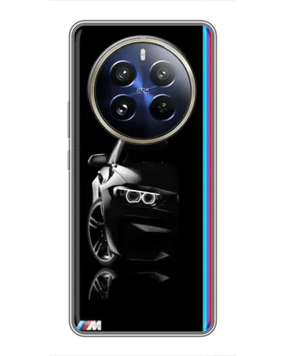 Чехол для Realme 12 Pro Plus с картинкой «Силуэт BMW в темноте»
