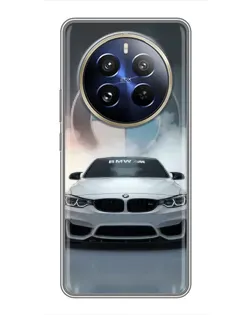 Чехол для Realme 12 Pro Plus с картинкой «BMW в белом дыму»