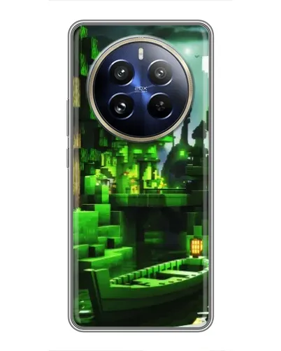 Чехол для Realme 12 Pro Plus с картинкой «Minecraft лесной пейзаж»