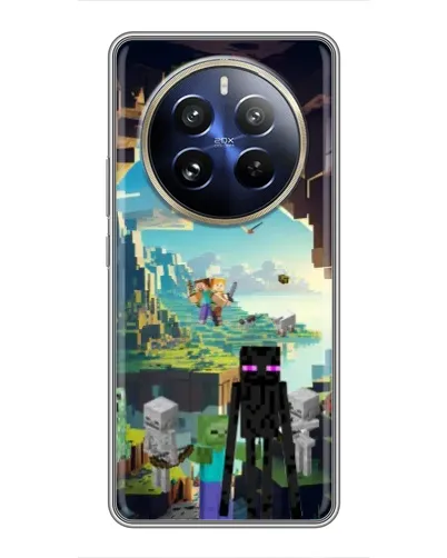 Чехол для Realme 12 Pro Plus с картинкой «Эндермен в лесу»