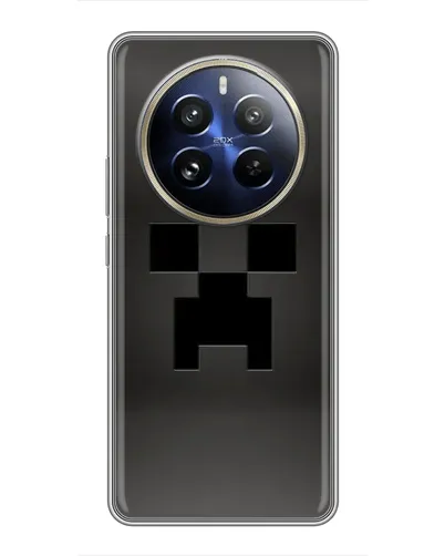 Чехол для Realme 12 Pro Plus с картинкой «Черный крипер градиент»