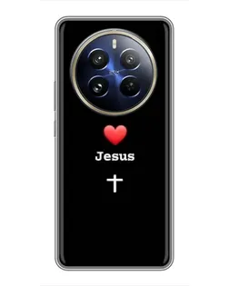 Чехол для Realme 12 Pro Plus с картинкой «Сердце - Jesus»