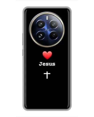Чехол для Realme 12 Pro Plus с картинкой «Сердце - Jesus»