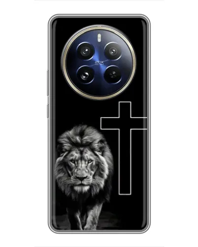 Чехол для Realme 12 Pro Plus с картинкой «Лев и Крест»