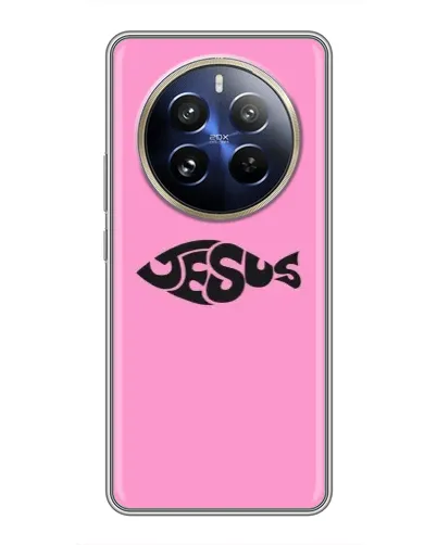 Чехол для Realme 12 Pro Plus с картинкой «Розовый символ  Jesus»