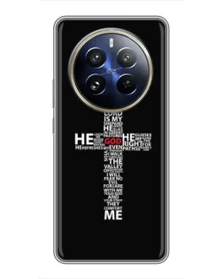Чехол для Realme 12 Pro Plus с картинкой «Текстовый крест»