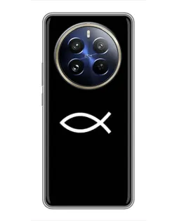 Чехол для Realme 12 Pro Plus с картинкой «Символ рыбы Jesus»