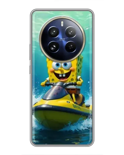 Чехол для Realme 12 Pro Plus с картинкой «Спанч Боб на гидроцикле» Чехол для Realme 12 Pro Plus с картинкой «Спанч Боб на гидроцикле»