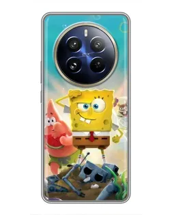 Чехол для Realme 12 Pro Plus с картинкой «Спанч Боб победитель»