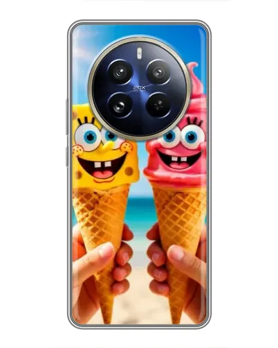 Чехол для Realme 12 Pro Plus с картинкой «Спанч Боб мороженое» Чехол для Realme 12 Pro Plus с картинкой «Спанч Боб мороженое»