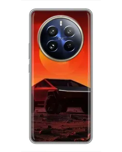 Чохол для Realme 12 Pro Plus з картинкою «Cybertruck на Марсі»