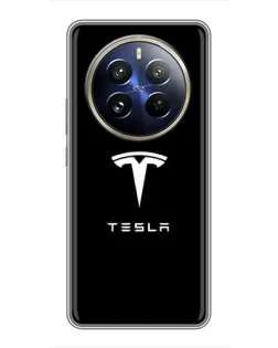 Чохол для Realme 12 Pro Plus з картинкою «Tesla White Logo»