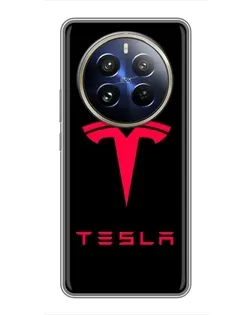 Чохол для Realme 12 Pro Plus з картинкою «Tesla Red Logo»