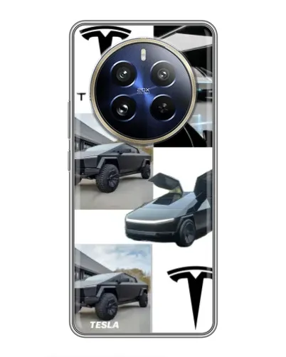 Чехол для Realme 12 Pro Plus с картинкой «Коллаж Cybertruck Tesla» Чехол для Realme 12 Pro Plus с картинкой «Коллаж Cybertruck Tesla»