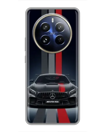 Чехол для Realme 12 Pro Plus с картинкой «Mercedes — белый карбон» Чехол для Realme 12 Pro Plus с картинкой «Mercedes — белый карбон»