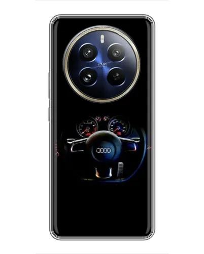 Чехол для Realme 12 Pro Plus с картинкой «Салон Audi — руль»