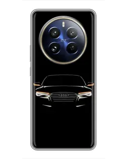 Чехол для Realme 12 Pro Plus с картинкой «Audi — ночной контур» Чехол для Realme 12 Pro Plus с картинкой «Audi — ночной контур»