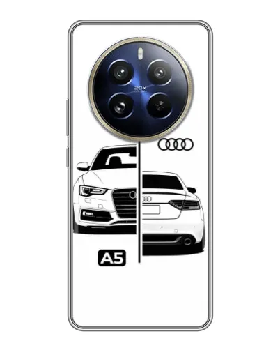 Чехол для Realme 12 Pro Plus с картинкой «Audi — контрастный дизайн»