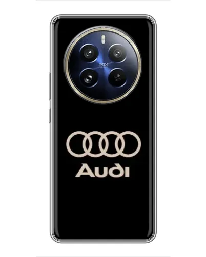 Чехол для Realme 12 Pro Plus с картинкой «Audi — золотой логотип»