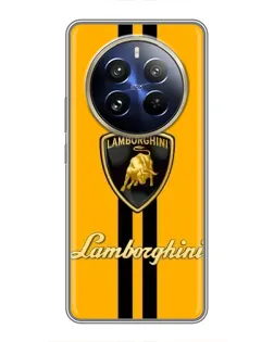 Чехол для Realme 12 Pro Plus с картинкой «Lamborghini Stripe желтый»