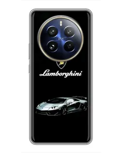 Чехол для Realme 12 Pro Plus с картинкой «Логотип Lamborghini классика»