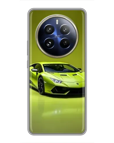Чехол для Realme 12 Pro Plus с картинкой «Салатовый Lamborghini Huracan»