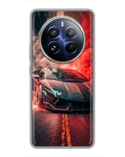 Чехол для Realme 12 Pro Plus с картинкой «Lamborghini красный дым»