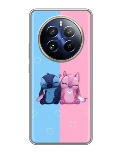 Чехол для Realme 12 Pro Plus с картинкой «Stitch и Angel Love»