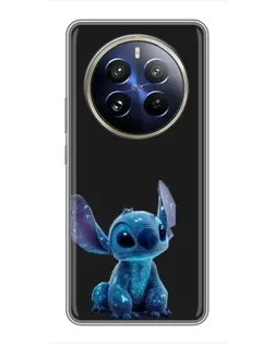 Чехол для Realme 12 Pro Plus с картинкой «Стич на черном»