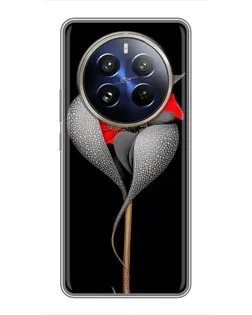 Чехол для Realme 12 Pro Plus с картинкой «Серебряный фантазийный цветок» Чехол для Realme 12 Pro Plus с картинкой «Серебряный фантазийный цветок»