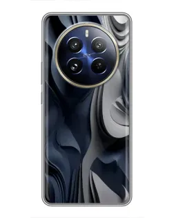 Чехол для Realme 12 Pro Plus с картинкой «Объемные синие складки»