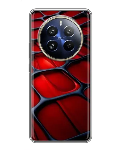 Чехол для Realme 12 Pro Plus с картинкой «Красная глянцевая сетка»